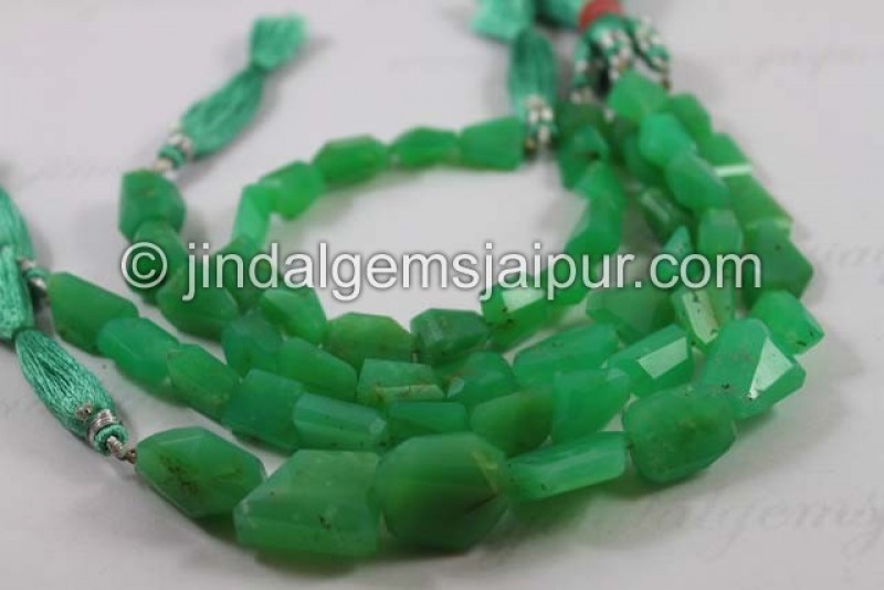Chrysoprase Far Faceted Nuggets Shape Beads